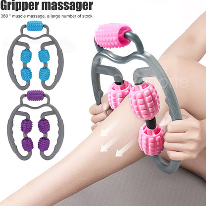 BenZvibe U-Shape Trigger Point Massage Roller – 4-Wheel Full Body Muscle Massager