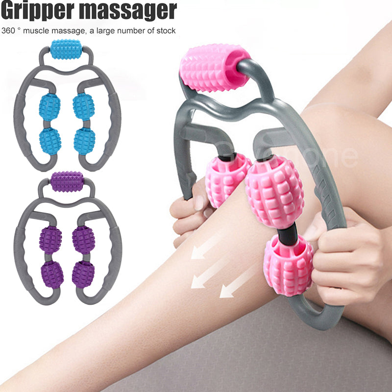 BenZvibe U-Shape Trigger Point Massage Roller – 4-Wheel Full Body Muscle Massager