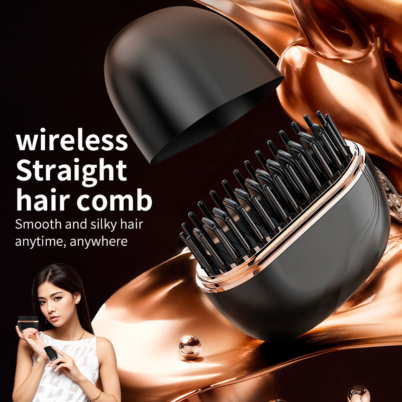 BenZvibe GlowSmooth™ Wireless Mini Hair Straightening Comb – Portable 3-Speed Ceramic Styling Brush