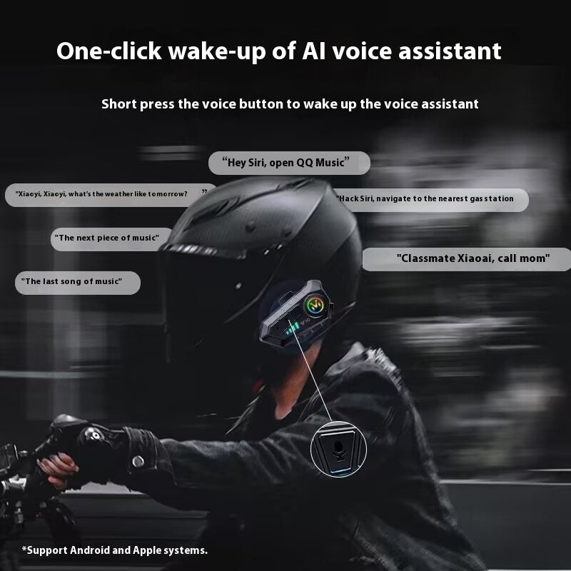 BenZvibe Helmet Bluetooth Headset Y10 – Built-in Intercom, Waterproof, Integrated Motorcycle Wireless Headset